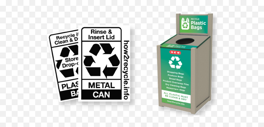 H - Eb Joins How2recycle Program To Simplify And Rampup Heb Bag Recycling Png,Steampunk Recycle Bin Icon