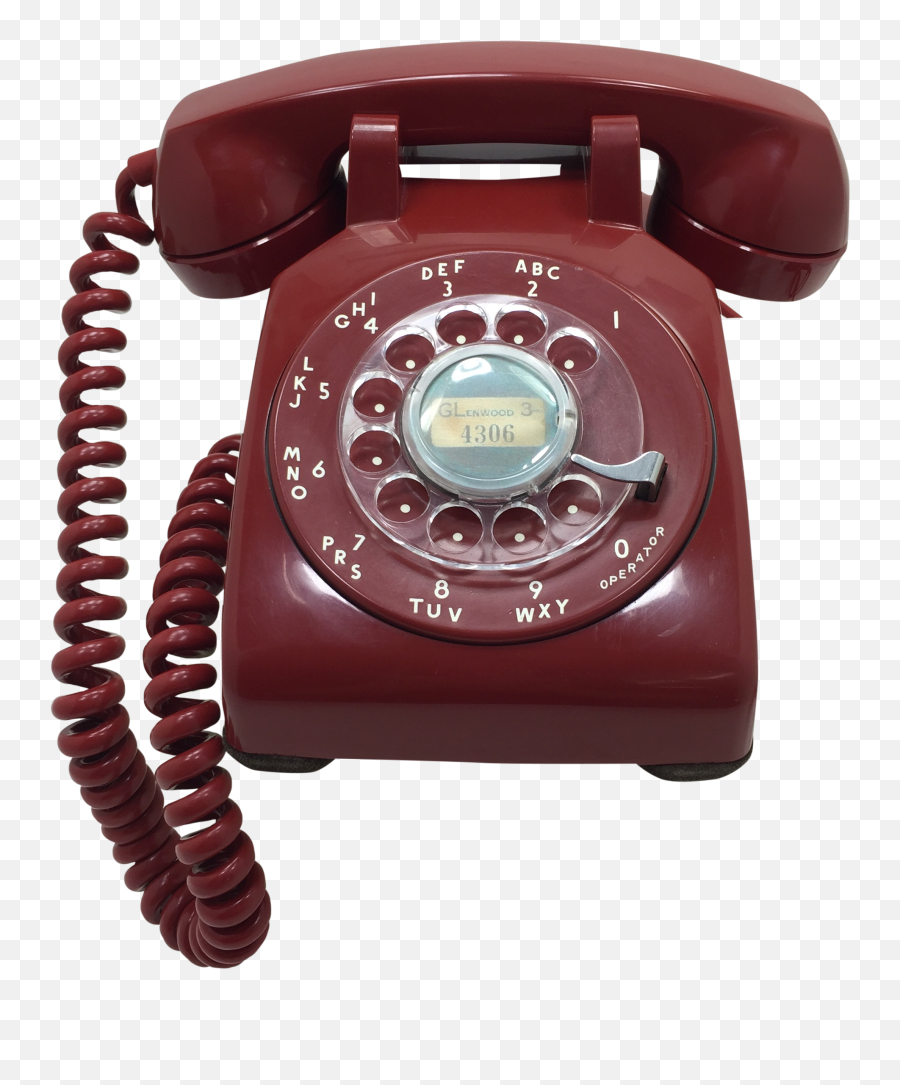 Deep Red Rotary Dial Phone - Telephone Png,Old Phone Png