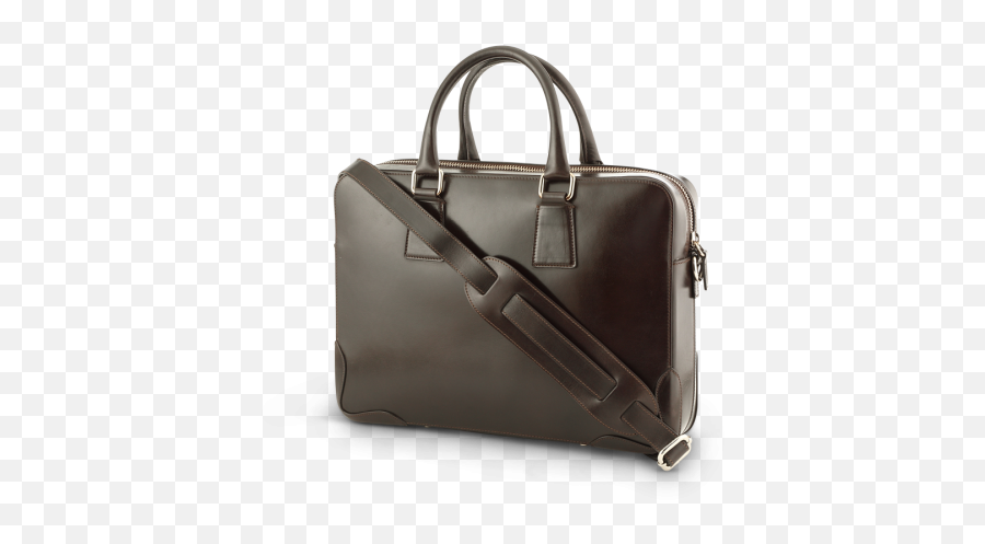 Italian Leather Briefcase With Shoulder Strap - Dark Brown Antique Ace Marks Briefcase Png,Italian Hand Png