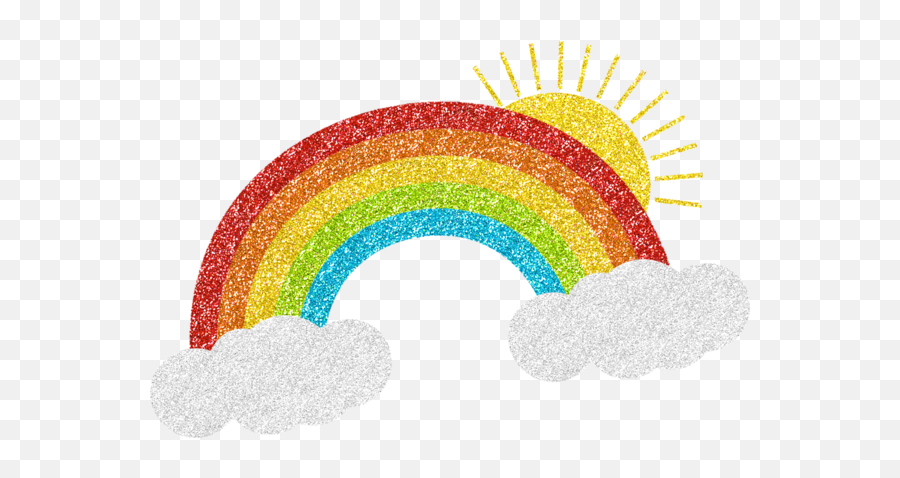 Glitter Rainbow Clipart Png - Glitter Rainbow With Clouds,Arcoiris Png