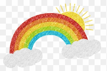 Glitter Rainbow Clipart Png - Glitter Rainbow With Clouds,Arcoiris Png