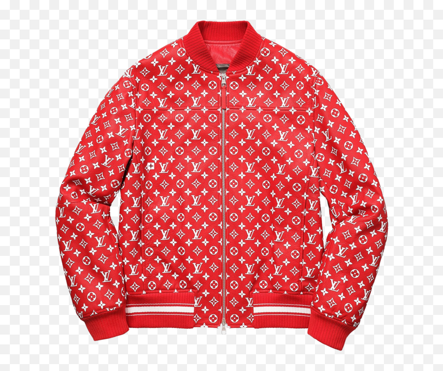 Download Supreme X Louis Vuitton Leather Monogram Bomber - Red Supreme Louis Vuitton Jacket Png,Roblox Jacket Png