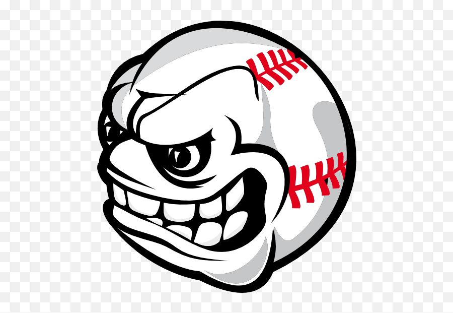 Indooroutdoor Angry Softball Face Emoji Metal Round - Soccer Ball Angry Ball Png,Angry Face Emoji Png