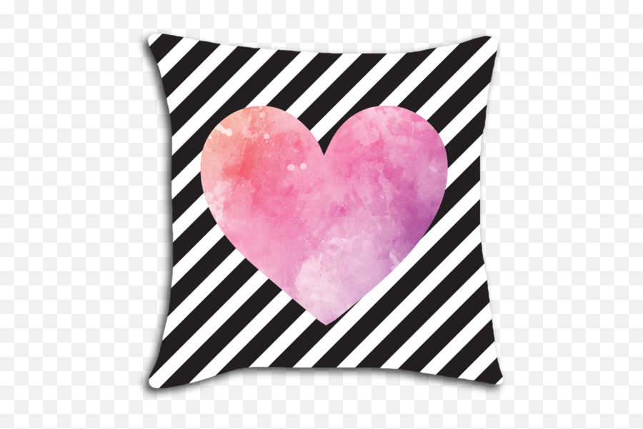 Download Watercolor Heart Decorative Throw Pillow - Cartão Happy Birthday Banner Six Clever Sister Png,Watercolor Heart Png