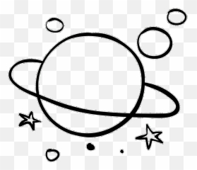 Download Planets Stars Galaxy Aesthetic Tumblr Freetoedi Png - Clipart Black And White