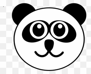 Panda Face Png Svg Clip Art For Web - Cute Animal Face Clipart Black And White,Panda Face Png