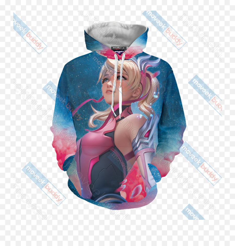 Overwatch Pink Mercy 3d Hoodie U2013 Moveekbuddyshop - My Hero Academia Hoodies Toga Png,Mercy Overwatch Png