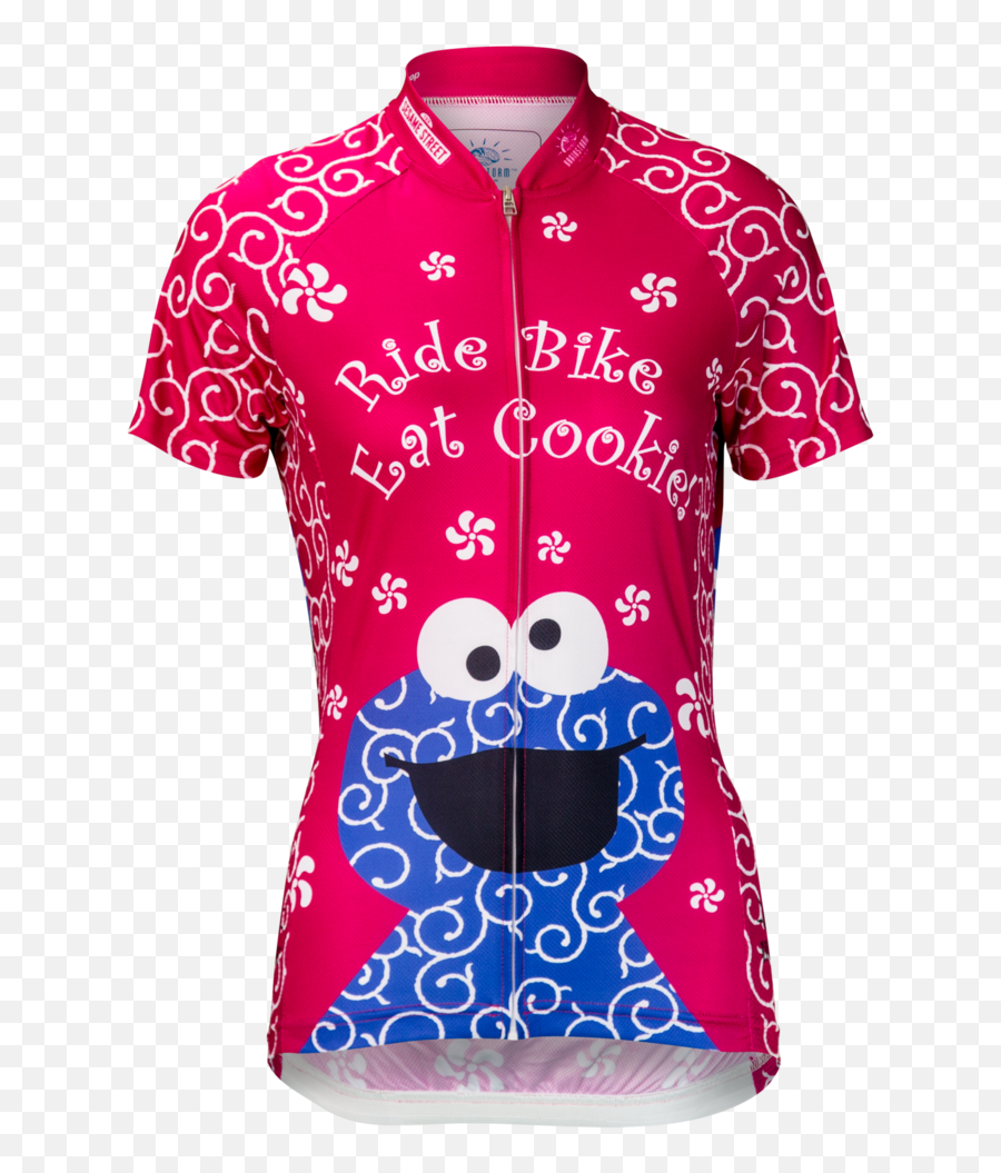 Cookie Monster Pink Cycling Jersey Womenu0027s - Funny Pink Cycling Jersey Png,Oscar The Grouch Transparent