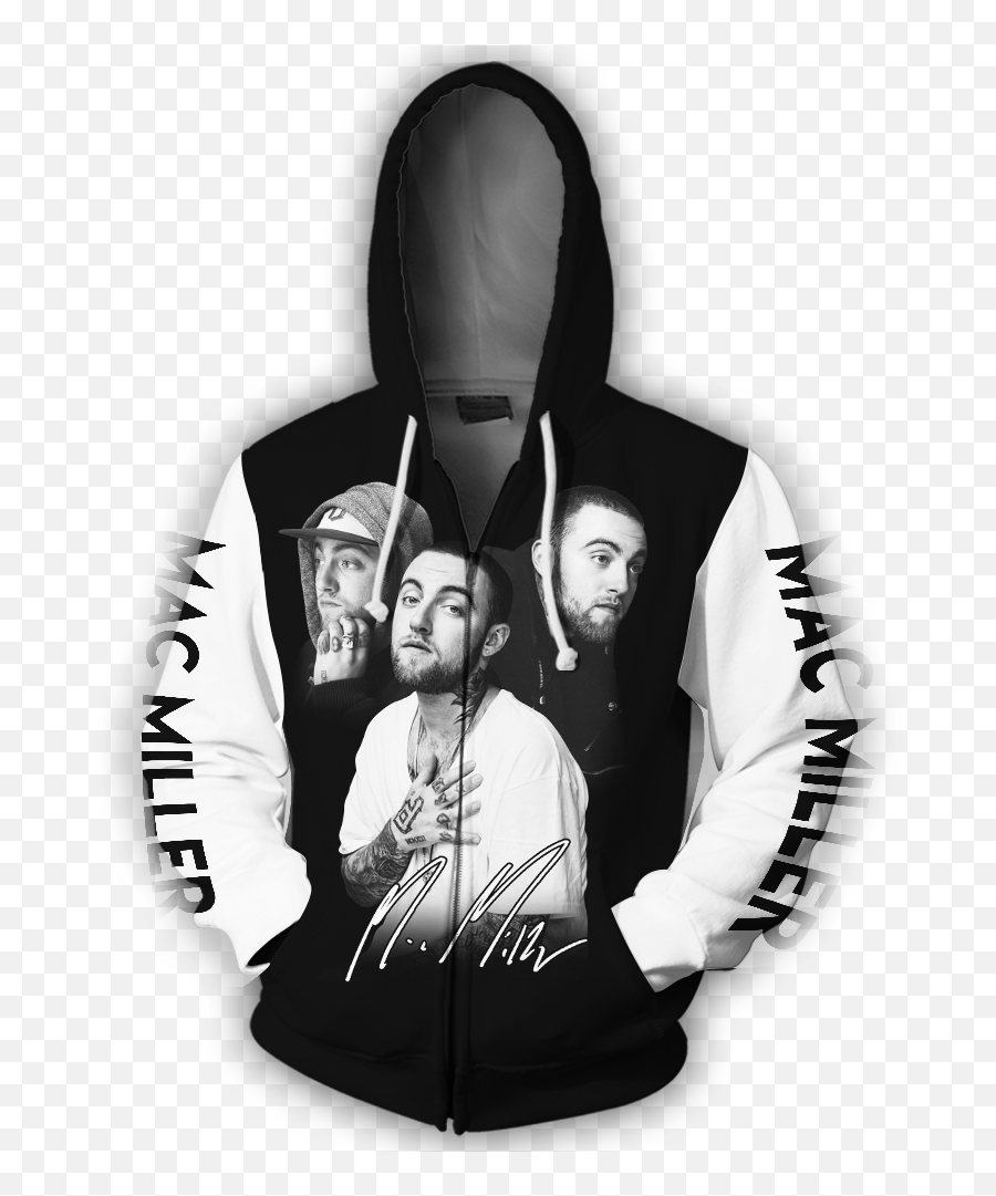 Mac Miller Signature 3d Hoodie - Tagotee Hooded Png,Mac Miller Png