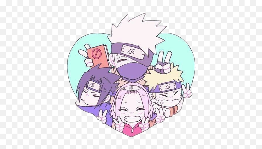 Freetoeditnaruto Sasuke Sakura Kakashi Kakashatake - Sakura De Naruto Imag Kawaii Png,Sasuke Uchiha Transparent