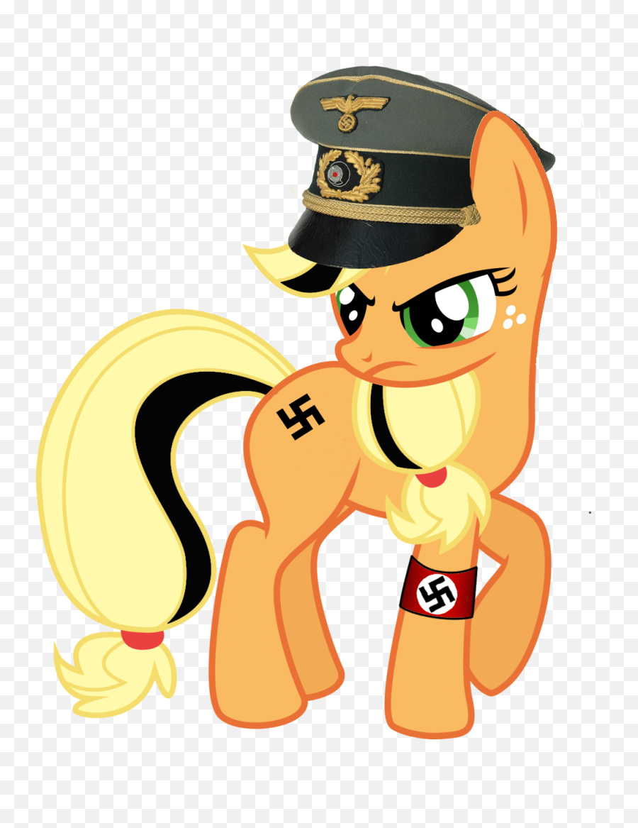 Download Hd Applejack Frown Glare Hat Nazi Pone Raised - Transparent Background Nazi Sign Png,Nazi Hat Transparent