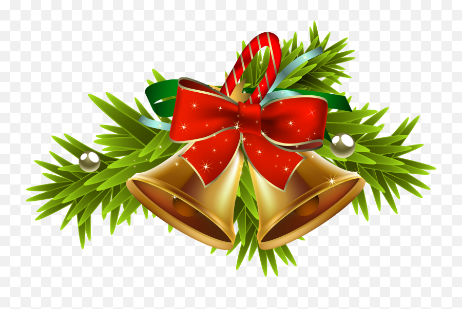 Bells Decor Png Clipart Image - Christmas Ribbon Transparent Background,Christmas Bells Png
