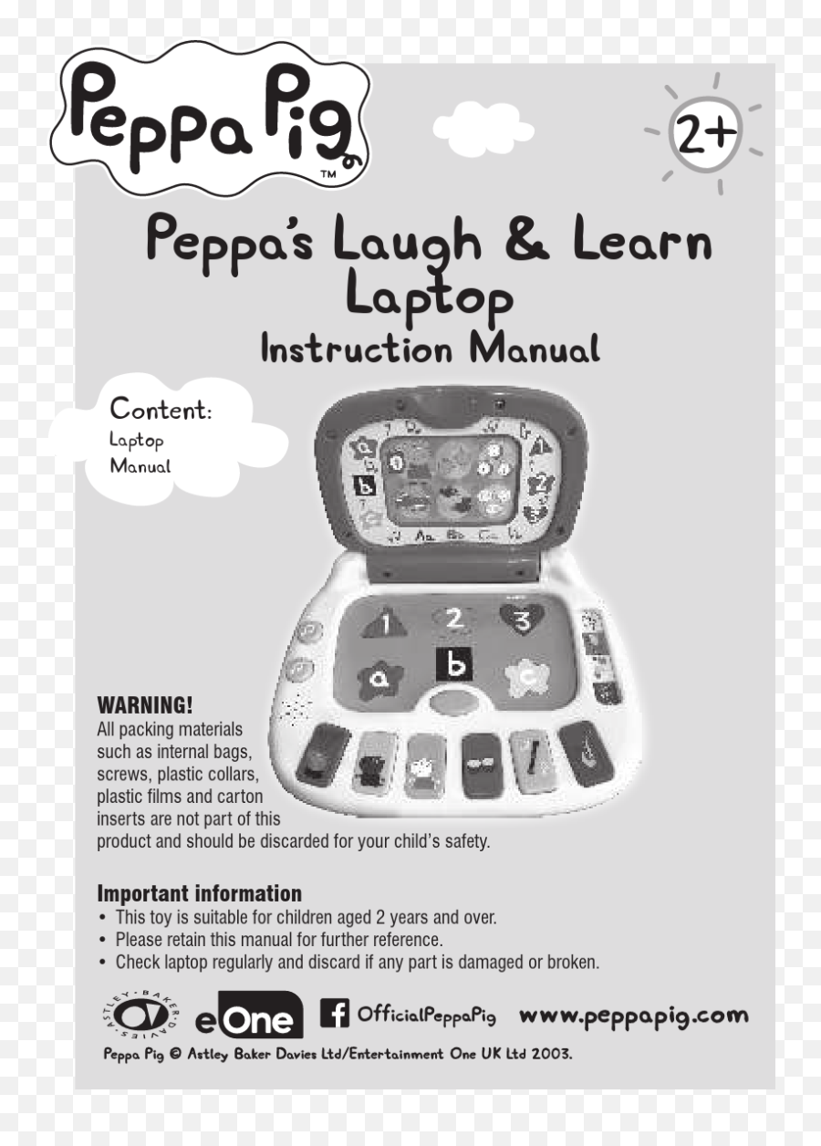 Peppa Pig Laugh U0026 Learn Laptop Instruction Manual - Manuals Peppa Png,Peppa Pig Gay Icon