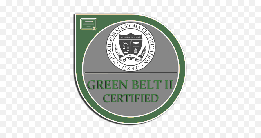 Shareable Digital Badge - Green Belt Level Ii The Council For Six Sigma Certification Certified Lean Six Sigma Green Belt Logo Png,Important Note Icon