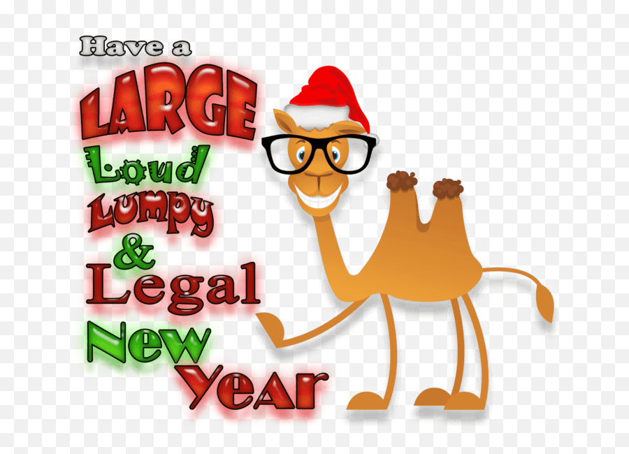 Cartoon Camel Wearing Glasses And A Santa Hat Pointing - Cartoon Png,New Years Hat Transparent
