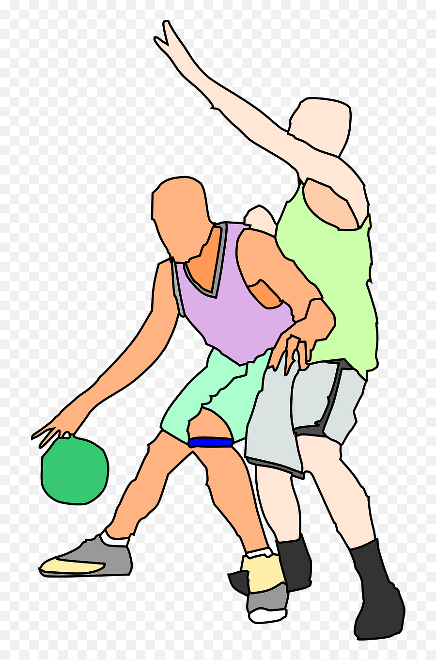Basketball Players Offense - Offense Basketball Clip Art Png,Basketball Players Png