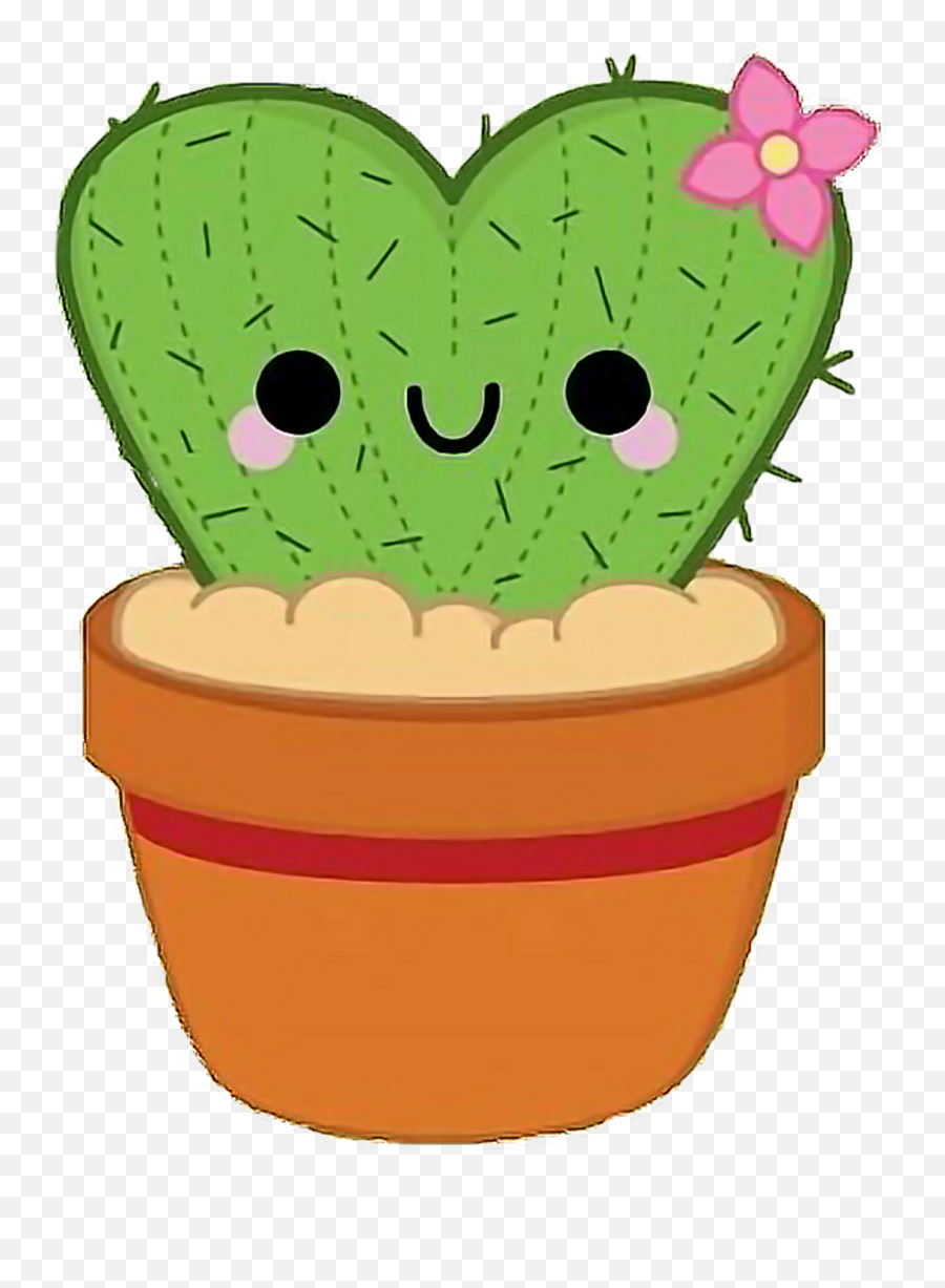 Download Hd Cactus Flower Plant Kawaii Cute Tumblr - Cute Cactus Clipart Png,Cute Tumblr Png