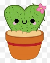 Download Hd Cactus Flower Plant Kawaii Cute Tumblr - Clipart Png