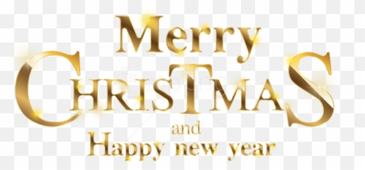 Merry Christmas Gold Transparent Png - Foil