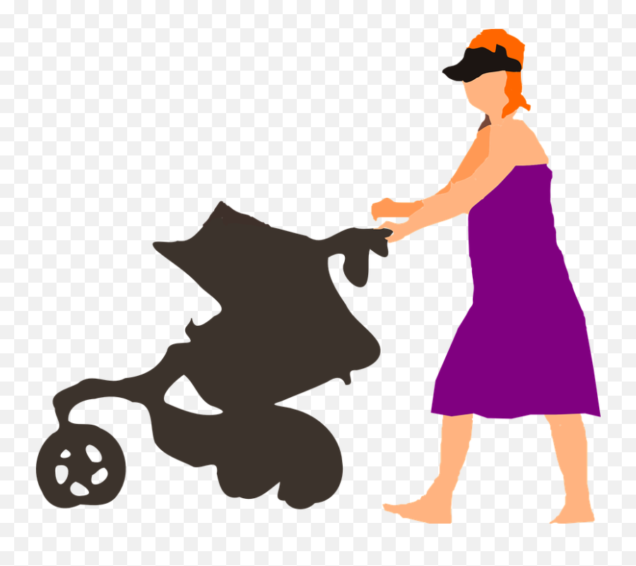 Lady Stroller Baby - Free Vector Graphic On Pixabay Mother Baby Pram Walking Clipart Png,Mom Png