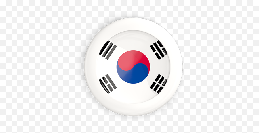 White Framed Round Button Illustration Of Flag South Korea - New Flag Of Japan Png,White Button Png