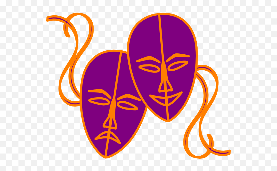 Theatre Masks Clip Art - Purple Theater Masks Png,Drama Masks Png