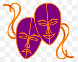Theatre Masks Clip Art - Purple Theater png
