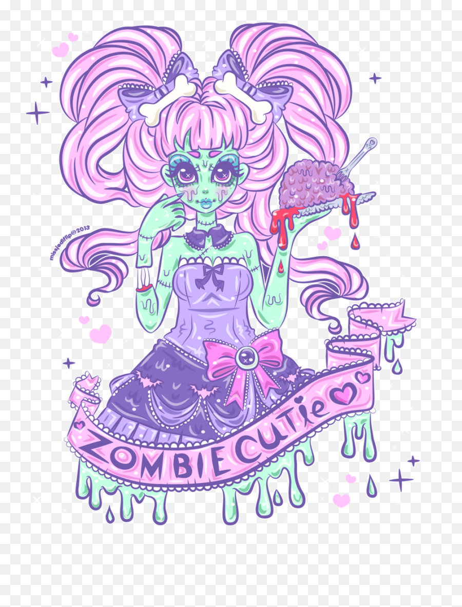 Zombie Cutie By Missjediflip - Pastel Goth Art Png,Goth Png