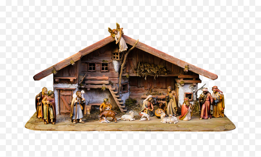 Canvas Print Nativity Scene Christmas Png Crib Father Stretched 10 X 14 - Christmas Crib Png,Christmas Png