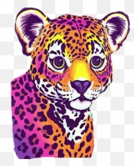 Colorful Cheetah Png U0026 Free Cheetahpng Transparent - Transparent Lisa Frank Clipart,Cheetah Png