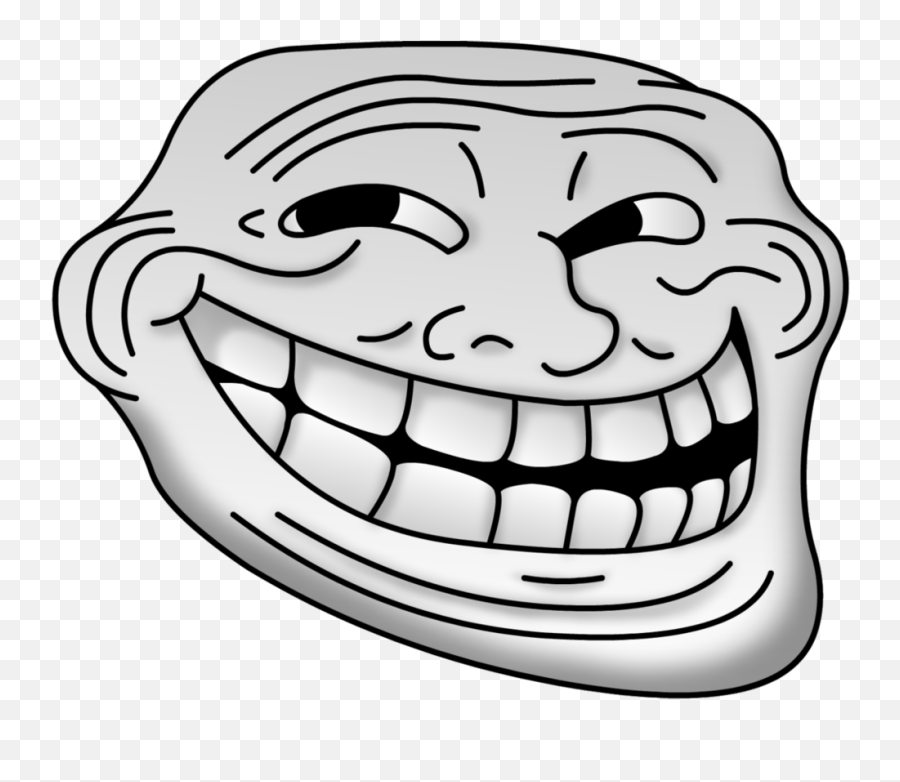 Filled Troll Face Transparent Png - Troll Face Without Background,Happy Face Transparent Background