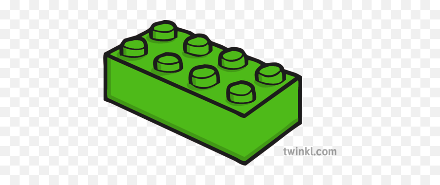 Lego Brick Green Illustration - Twinkl Black Plimsolls Clipart Png,Lego Block Png