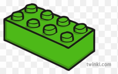Lego Brick Green Illustration - Twinkl Black Plimsolls Clipart png