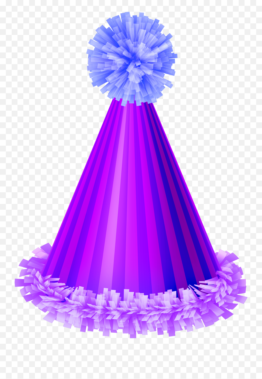 Purple Birthday Hat Clipart - Purple Party Hat Transparent Background Png,Birthday Hat Png