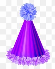 Purple Birthday Hat Clipart - Party Transparent Background png