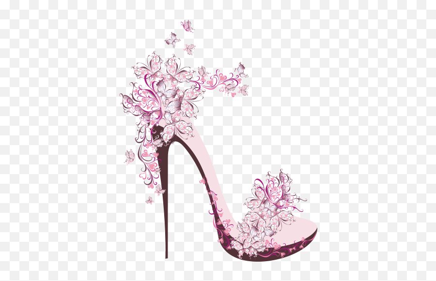 Download Flower Creative T - Shirt Paper Shoe Female Heels Hq High Heels Design Drawing Png,Heels Png