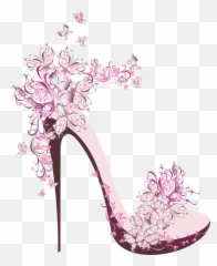 Download Flower Creative T - Shirt Paper Shoe Female Heels Hq High Heels Design Drawing Png,Heels Png