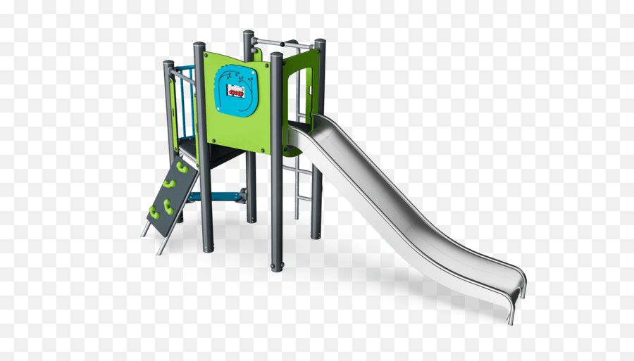 Play Tower With Climbing Pole Steel Posts St Slide - Playground Slide Png,Metal Pole Png