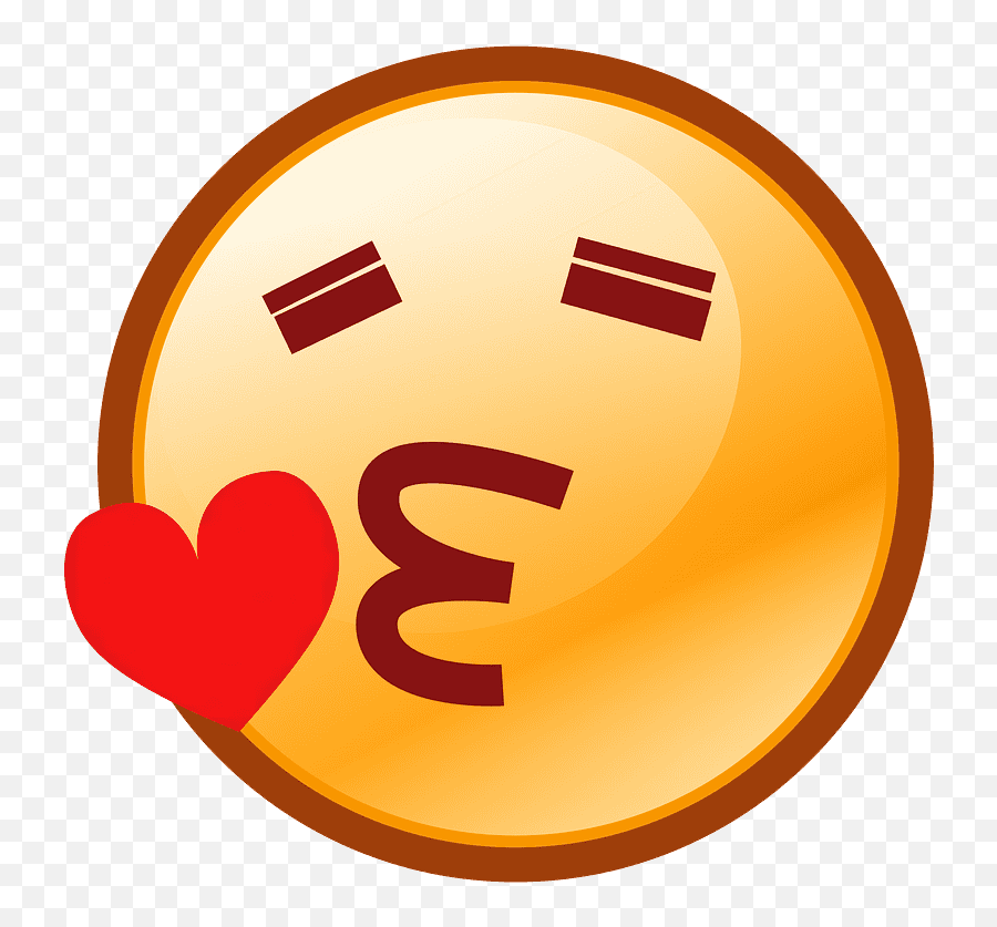 Face Blowing A Kiss Emoji Clipart - Emoticon Love Cium Png,Kissing Emoji Png