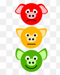 Traffic Light Clipart Face - Pig Png Smiley Icon