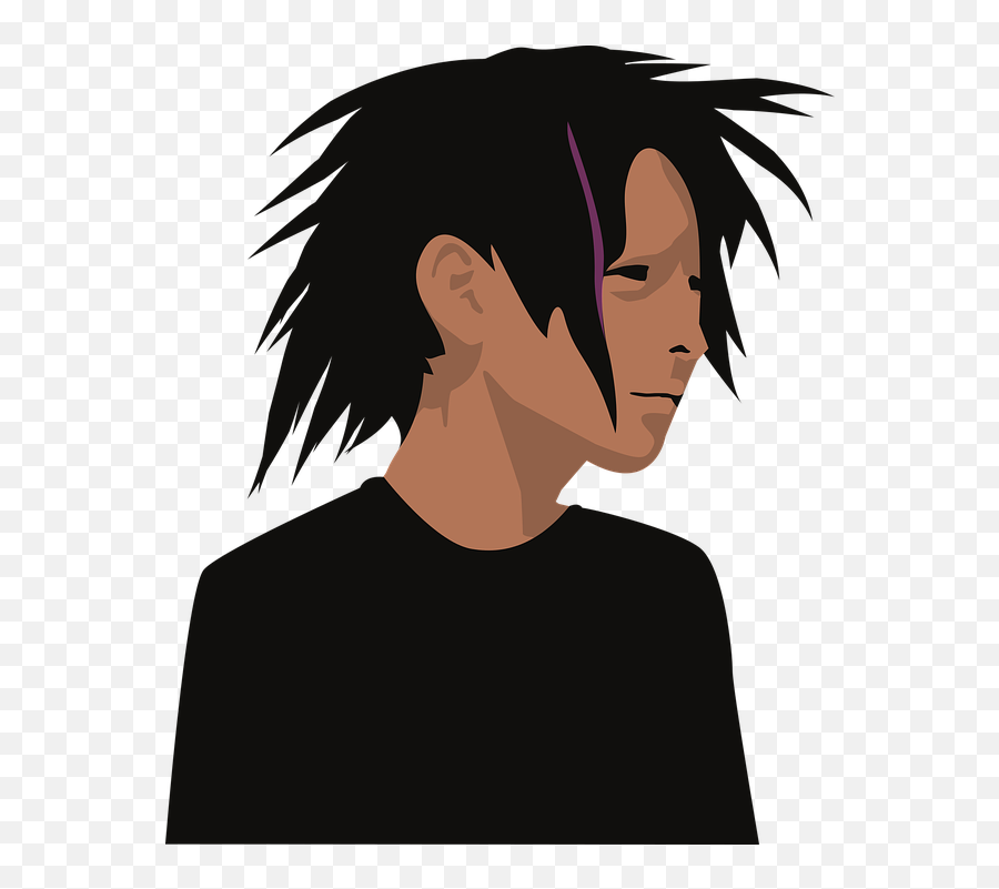 Black Hair Model Png - Boy Tan Black Hair Teen Tshirt Hair Boy Png Cartoon,Long Black Hair Png