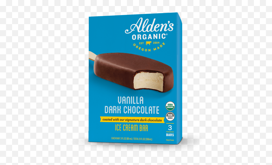 Aldenu0027s Ice Cream Vanilla Dark Chocolate Bar - Ice Cream Bar Png,Chocolate Bar Transparent
