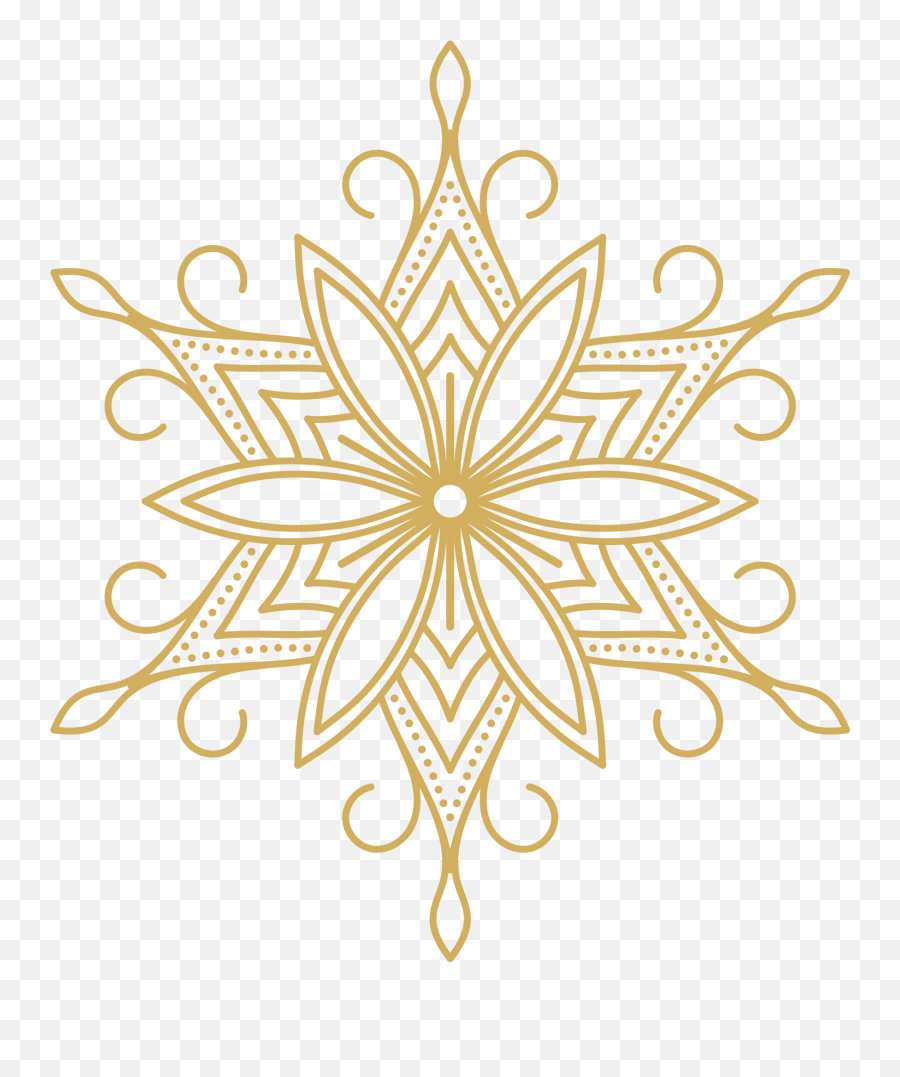 Gold Snowflakes Png - Mandala Flor De Loto,Gold Snowflakes Png