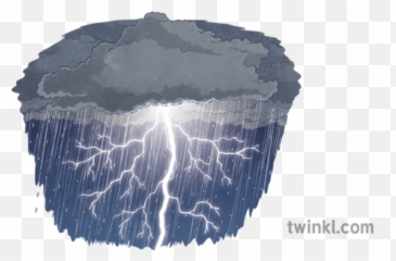 Thunderstorm Weather Sky Lightning Ks2 Illustration - Twinkl Language png