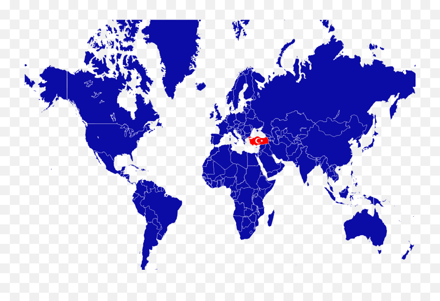 World Map Turkey Flag Hd Image Png Full Original Size - World Map Turkey Png,Blank Flag Png