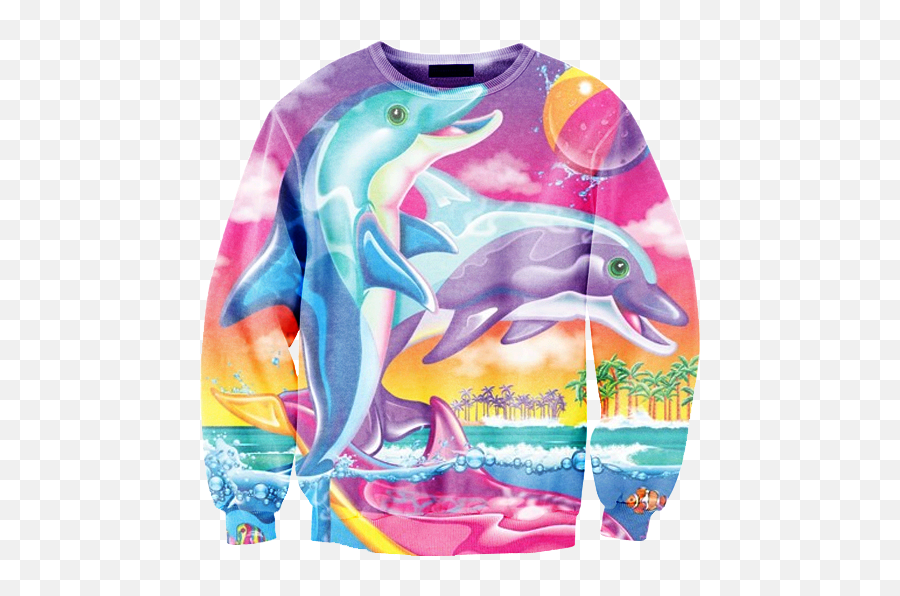 Vaporwave Fashion Lisa Frank 1980s Funny Things - Lisa Lisa Frank Dancing Dolphins Png,Lisa Frank Png