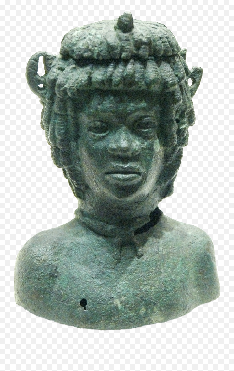 Head Black Youth Louvre Br2946 - Artifact Png,Roman Bust Png