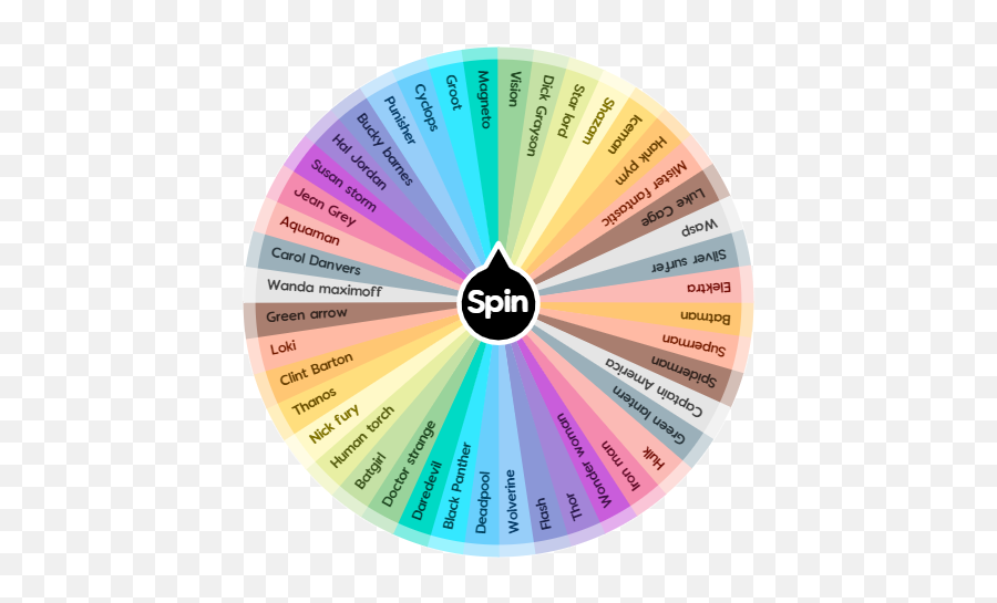 Superheroes Spin The Wheel App - Dot Png,Superheroes Png