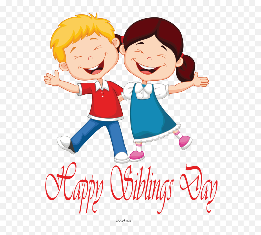 Holidays Cartoon Happy Sharing For Siblings Day - Siblings Children Cartoon Png,Happy Holidays Banner Png