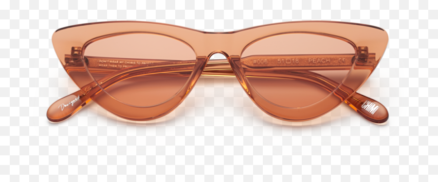 006 Clear Sunglasses In Peach - Clear Peach Cat Eye Sunglasses Png,Swag Glasses Transparent